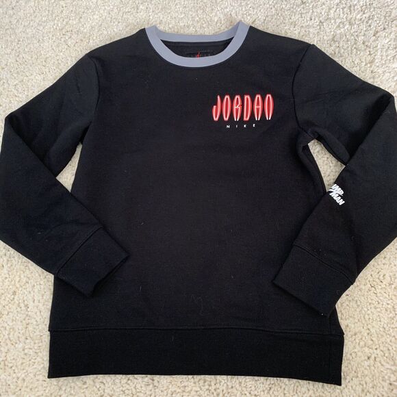 Nike Sweatshirt Air Jordan Jumpman Logo Boys Youth Size Large Black - Picture 4 of 6